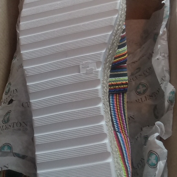 Charleston Shoe Co. | Navy Stripe Marina Slip-On Sneaker - Women - Picture 2 of 3